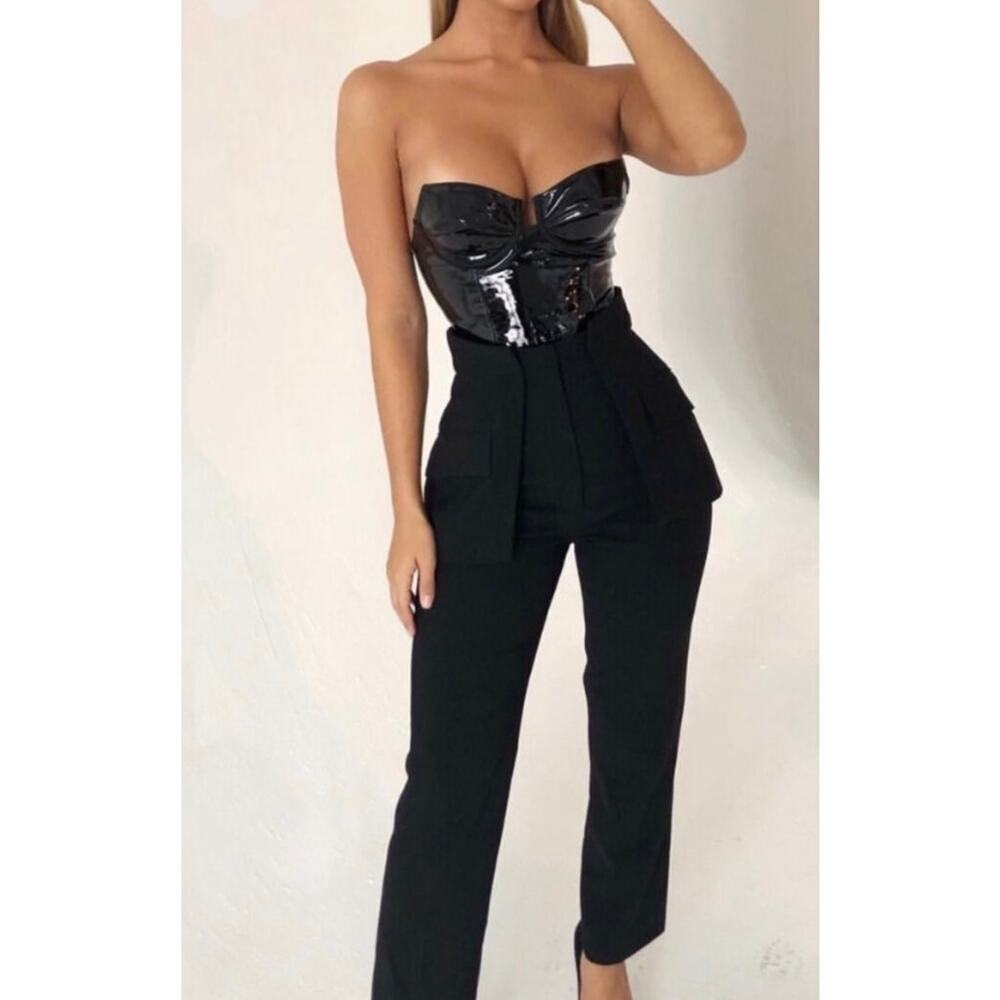 House of CB Alicia Black Flap Trousers Workwear Black Tie Size Small